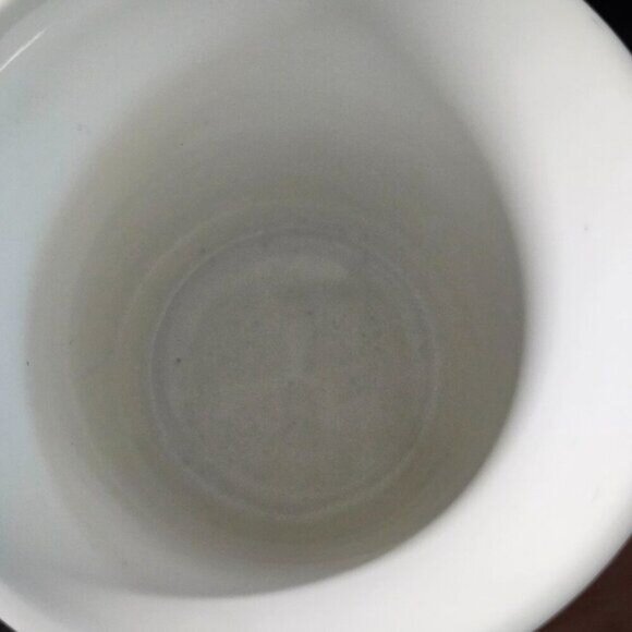 2015 Starbuck's TAZO Tea Mug/Cup, Ornate Scroll, White Burnt Orange Fleur De Lis - Picture 6 of 11